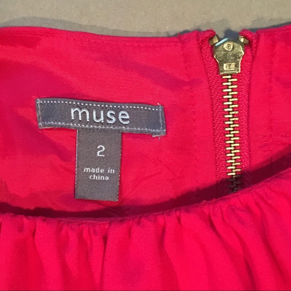 ✨NWT✨Classic Peplum Waist Red Dress w Pencil Skirt & Cap-Sleeves 🏷️by Muse - Picture 16 of 16